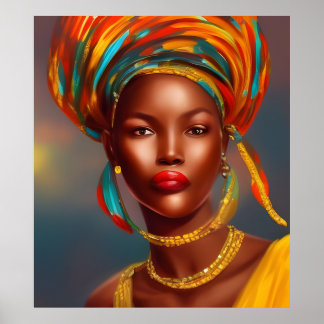 Afrikanische Prinzessin 3 Goldschmuck Poster