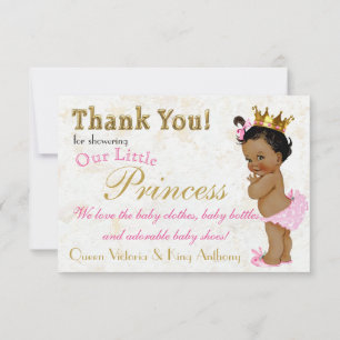 Afrikanische Prinzessin Elegante Pink Gold Dankesc Dankeskarte