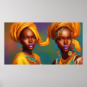 Afrikanische Prinzessin Frauen Goldschmuck Poster