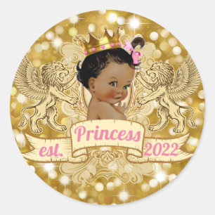 Afrikanische Prinzessin Royal Gold Glitzer Gefalle Runder Aufkleber