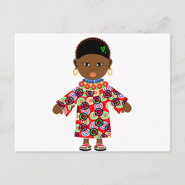 Afrikanische Puppe Postkarte (Vorderseite)