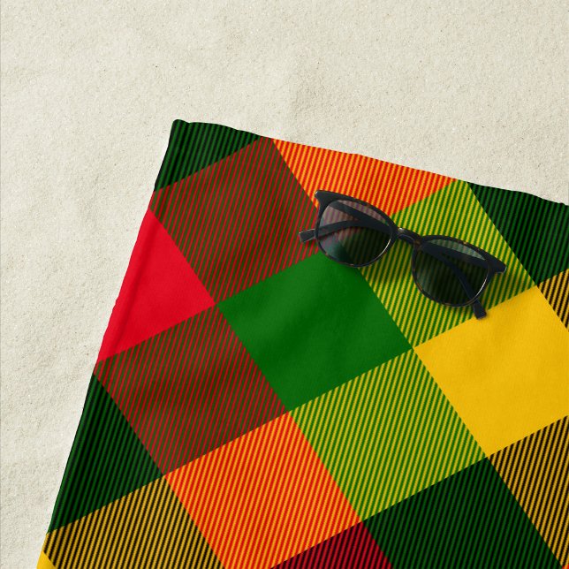 Afrikanische Rasta-Reggae-Farben Karomuster Design Strandtuch (Von Creator hochgeladen)