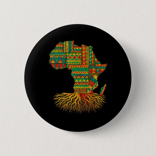 Afrikanische Roots Africa Map Melanin Juneteenth Button (Vorderseite)