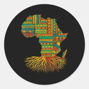 Afrikanische Roots Africa Map Melanin Juneteenth Runder Aufkleber