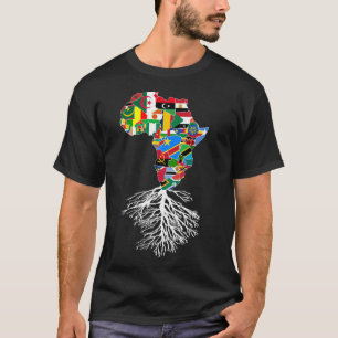 Afrikanische Roots Kontinentalkarte Matching Count T-Shirt