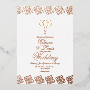 Afrikanische Rose Gold Ankara Hochzeit gepresst Folieneinladung