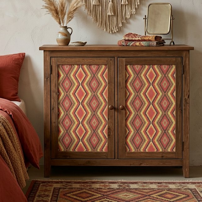 Afrikanische Rote Grüne Orange Yellow Ethnic Art Seidenpapier (Von Creator hochgeladen)