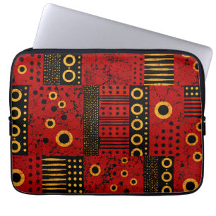 Afrikanische rote Sonnenstrahl-Tribal-Laptop-Hülle Laptopschutzhülle