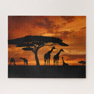 Afrikanische Safari bei Sunset Puzzle