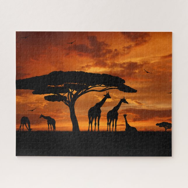 Afrikanische Safari bei Sunset Puzzle (Horizontal)