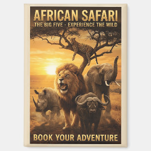 Afrikanische Safari Big Five Wildtiere  Magnet