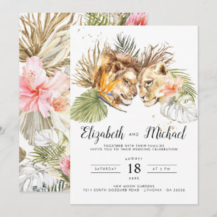 Afrikanische Safari-Boho-Botanische Hochzeitseinla Einladung
