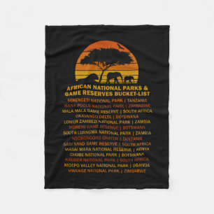 Afrikanische Safari-Eimerliste Sonnenuntergang Löw Fleecedecke