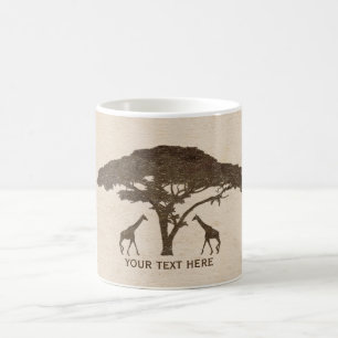 Afrikanische Safari-Giraffen u. Baum-Dschungel-Zoo Tasse