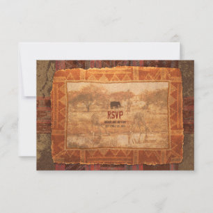 Afrikanische Safari-Hochzeit RSVP Antwortkarte Karte