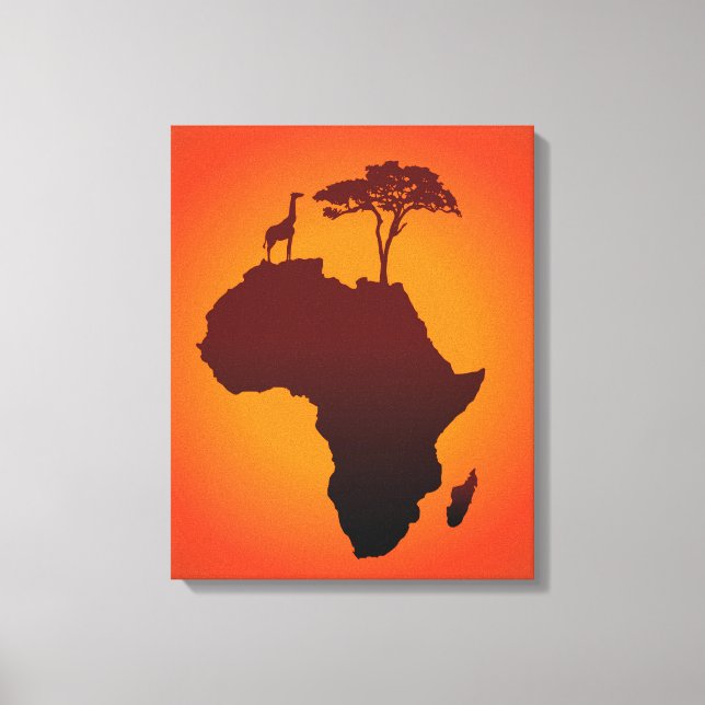 Afrikanische Safari Karte - Canvas Print Leinwanddruck (Vorderseite)