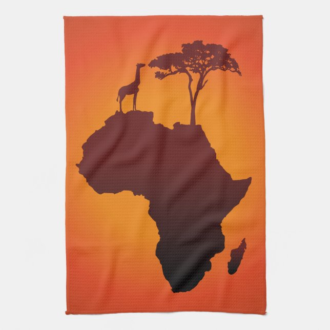 Afrikanische Safari-Karte - Geschirrtuch (Vertikal)