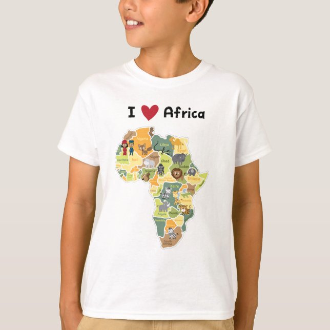 Afrikanische Safari-Karte - i-Herz Afrika - Shirt (Vorderseite)