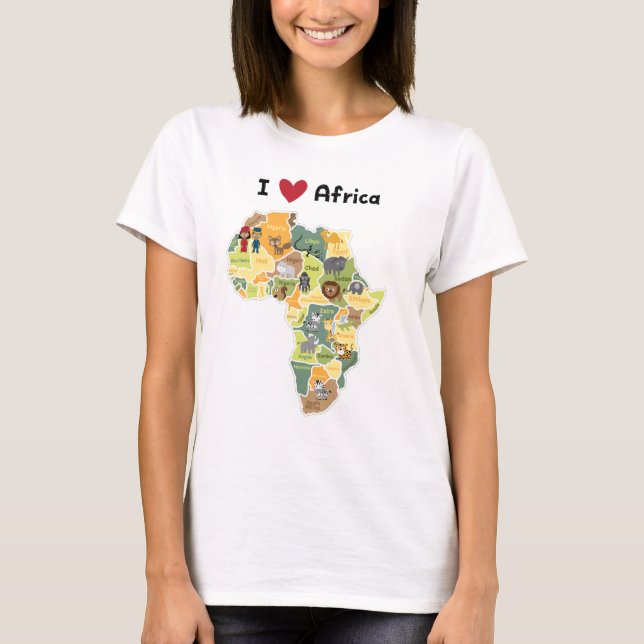 Afrikanische Safari-Karte - i-Herz Afrika - Shirt (Vorderseite)