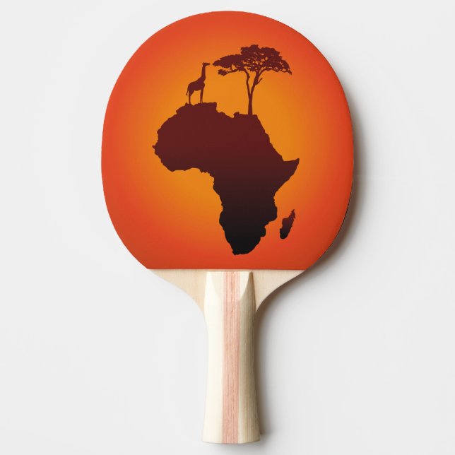 Afrikanische Safari Karte - Ping Pong Paddle Tischtennis Schläger (Vorderseite)