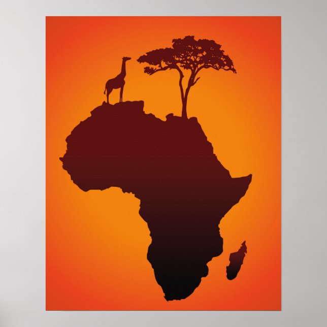 Afrikanische Safari Karte - Poster Print (Vorne)