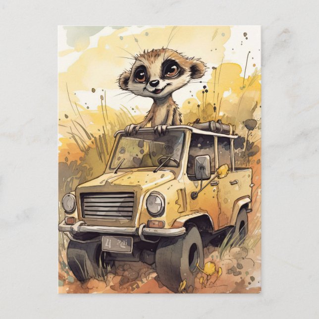 Afrikanische Safari Meerkat Postcard Postkarte (Vorderseite)