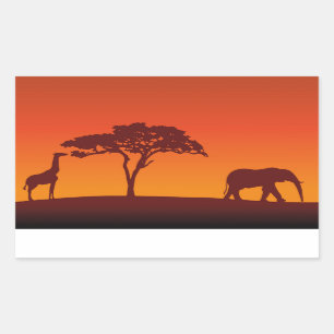 Afrikanische Safari-Silhouette - Aufkleber