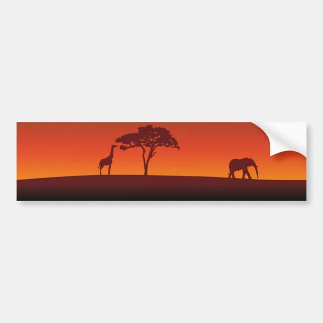 Afrikanische Safari-Silhouette - Autoaufkleber (Vorne)