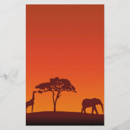 Afrikanische Safari-Silhouette - Briefpapier