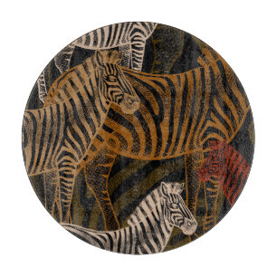 Afrikanische Safari: Zebra Vintag Design Schneidebrett