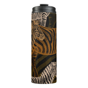 Afrikanische Safari: Zebra Vintag Design Thermosbecher