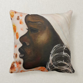 Afrikanische Schönheit - Aquarellmalerei Kissen