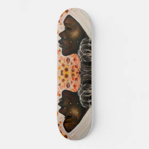 Afrikanische Schönheit - Aquarellmalerei - Skateboard