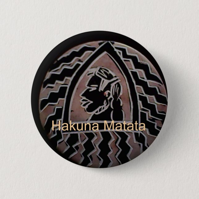 Afrikanische Schönheit: Bongo Maasai Portrait Trib Button (Vorderseite)