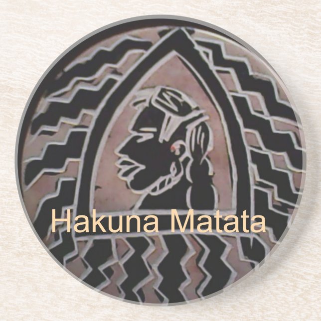 Afrikanische Schönheit: Bongo Maasai Portrait Trib Sandstein Untersetzer (Vorne)