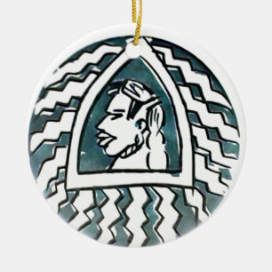 Afrikanische Schönheit Bongo Maasai-Porträt Stamme Keramik Ornament
