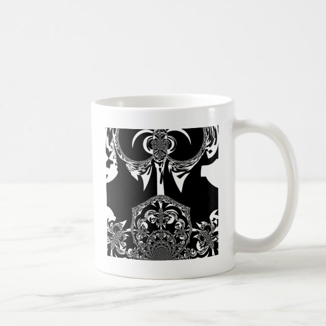 afrikanische Schwarz-Weiß-Kunst Kaffeetasse (Rechts)