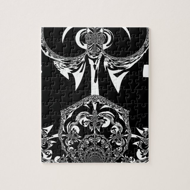 afrikanische Schwarz-Weiß-Kunst Puzzle (Vertikal)