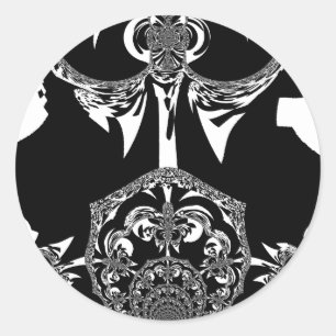 afrikanische Schwarz-Weiß-Kunst Runder Aufkleber
