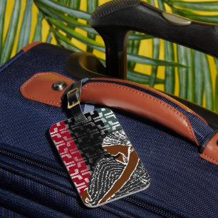 Afrikanische schwarze Frau mit Heritage Head Wrap Gepäckanhänger