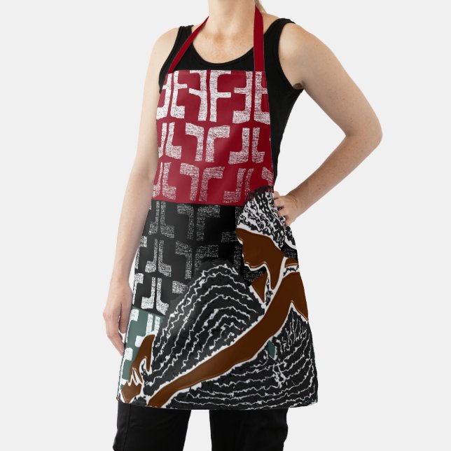 Afrikanische schwarze Frau mit Heritage Head Wrap Schürze (InSitu)