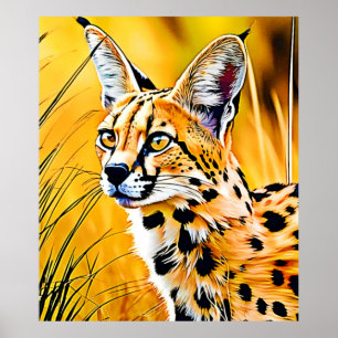 Afrikanische Serval Art Poster