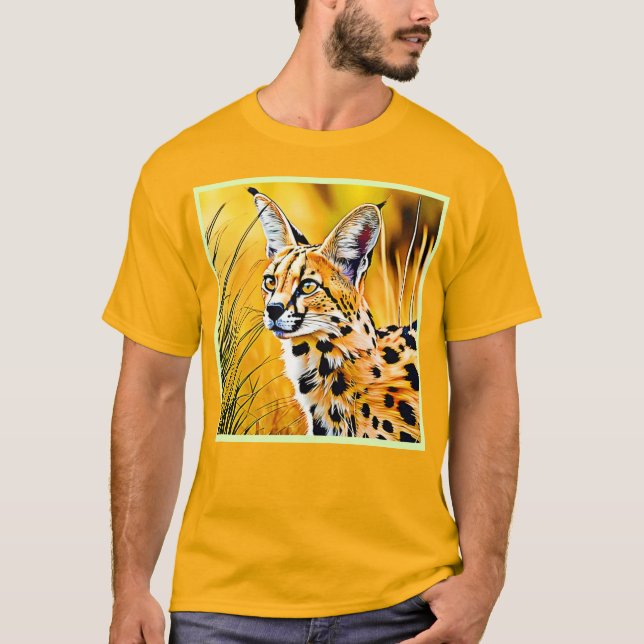 Afrikanische Serval Art T-Shirt (Vorderseite)