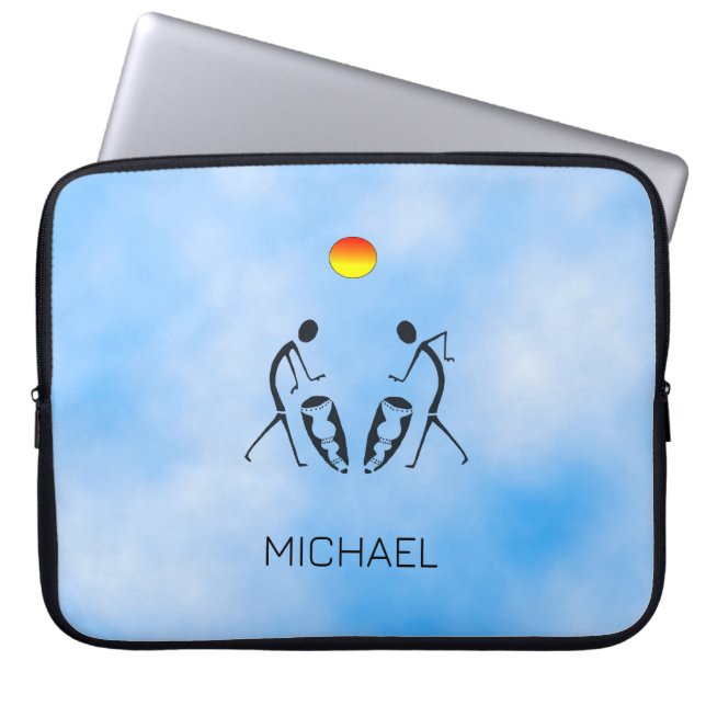 Afrikanische Silhouette am Vatertag Laptopschutzhülle (Vorderseite)