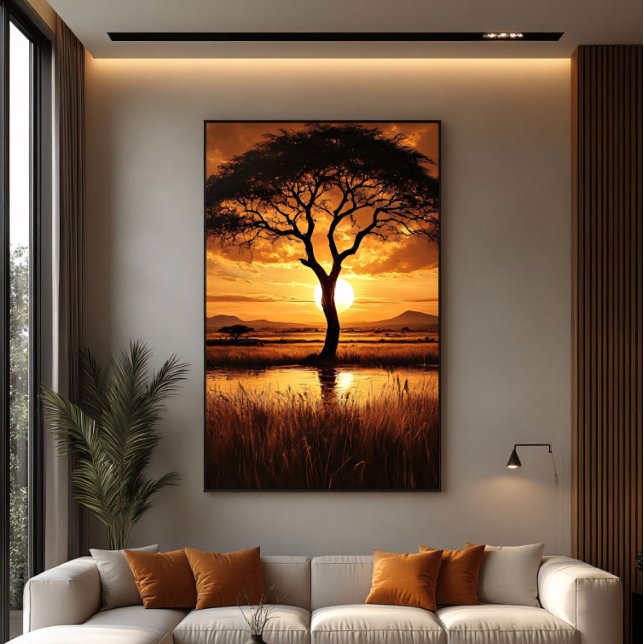 Afrikanische Silhouette Leinwanddruck (Von Creator hochgeladen)