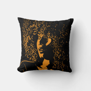 Afrikanische Silhouette: Vintager Kontrast. Kissen