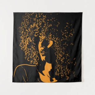 Afrikanische Silhouette: Vintager Kontrast. Wandteppich