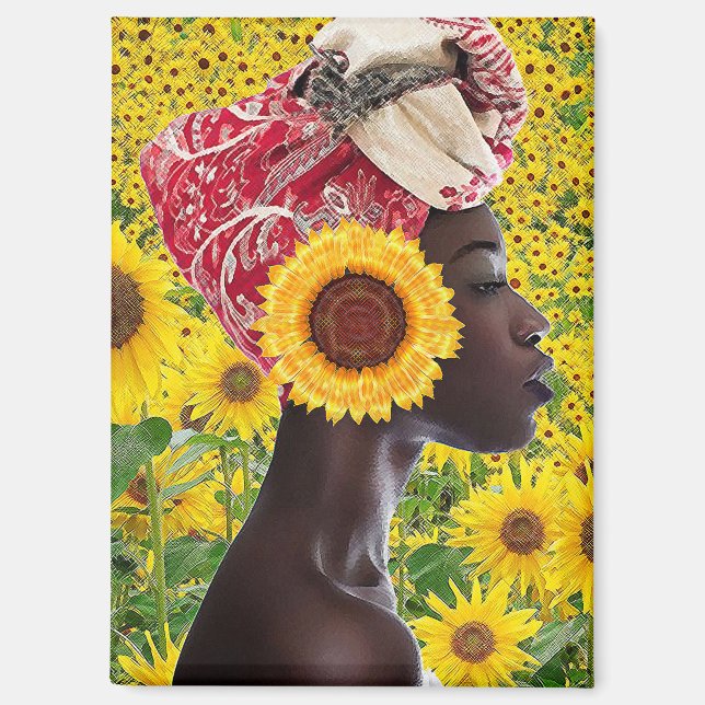 Afrikanische Sonnenblume Magnet (Vorderseite)
