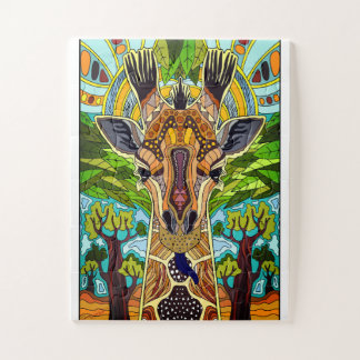 Afrikanische Stammes-Giraffe Puzzle