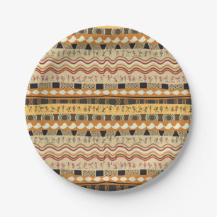 AFRIKANISCHE STAMMES- KUNST PAPPTELLER